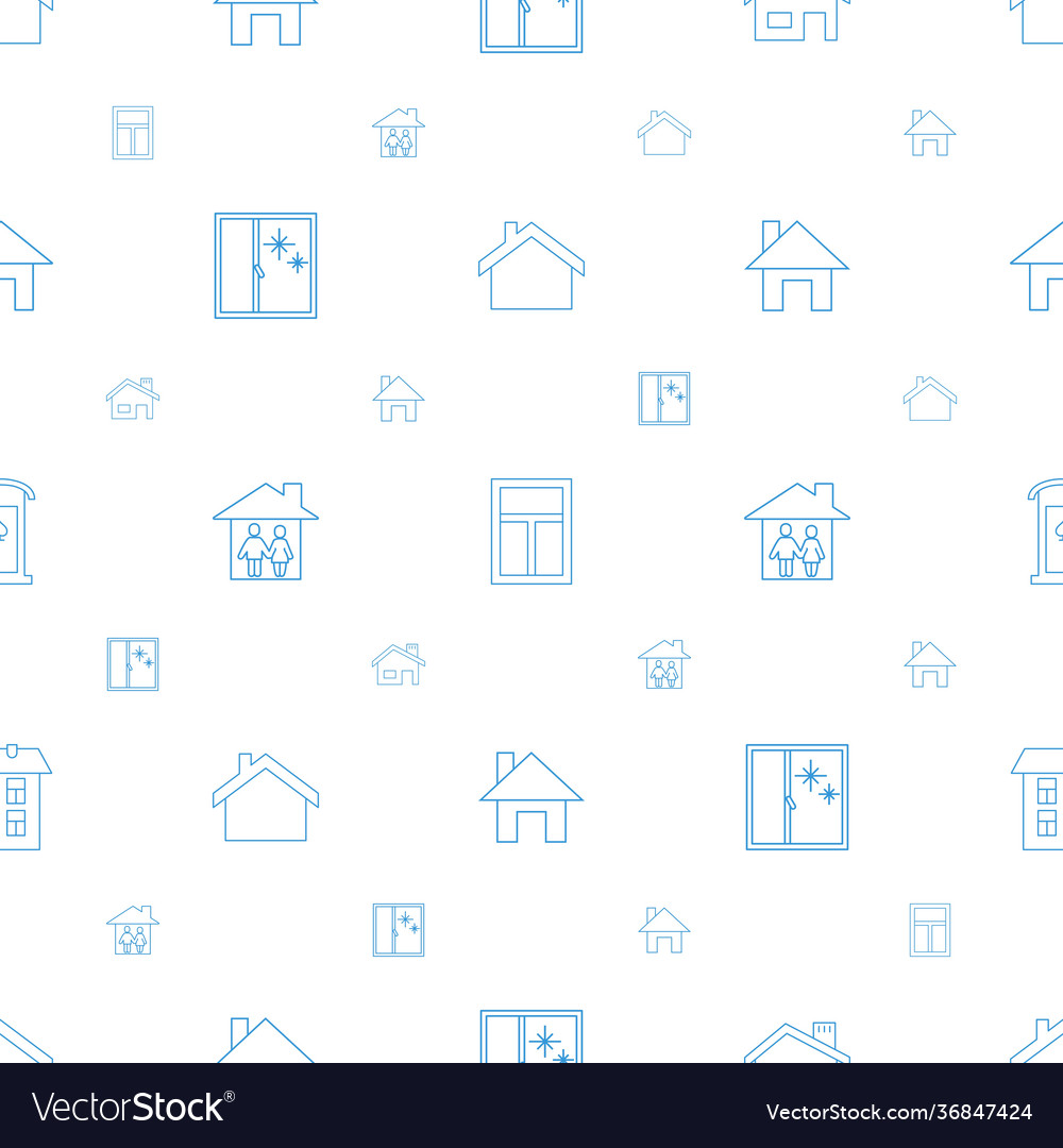 Residence icons pattern seamless white background