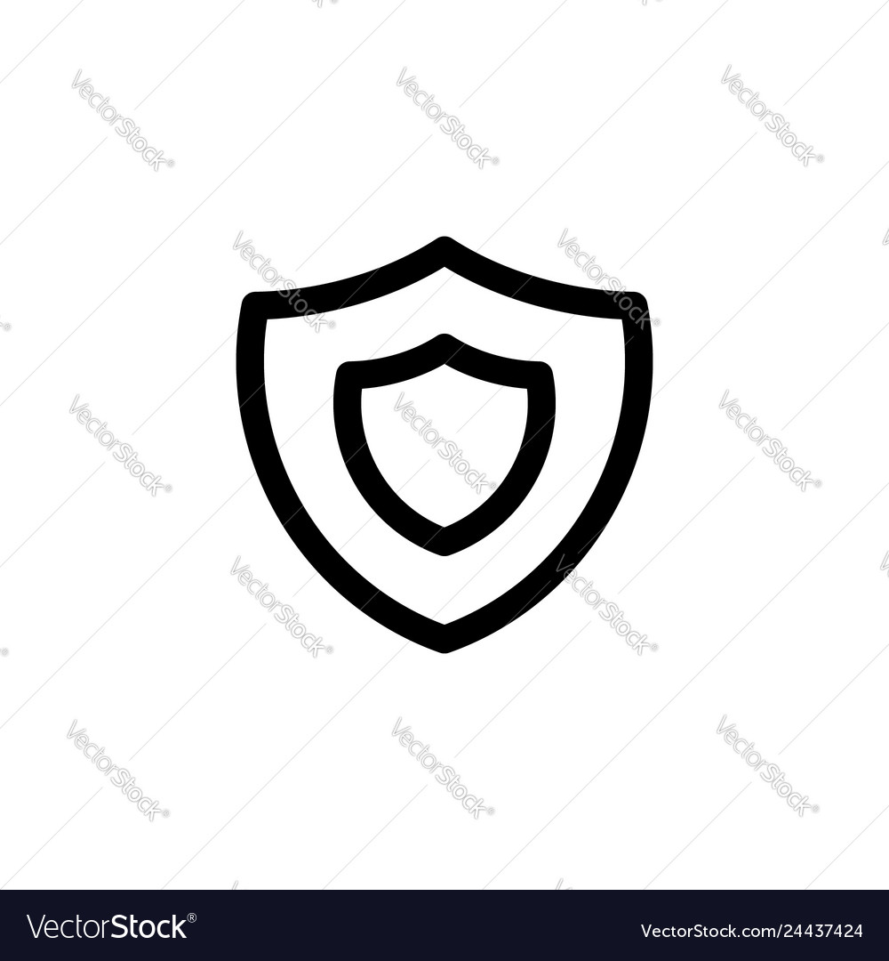 Shield icon with line style vector image Shield icon with line style