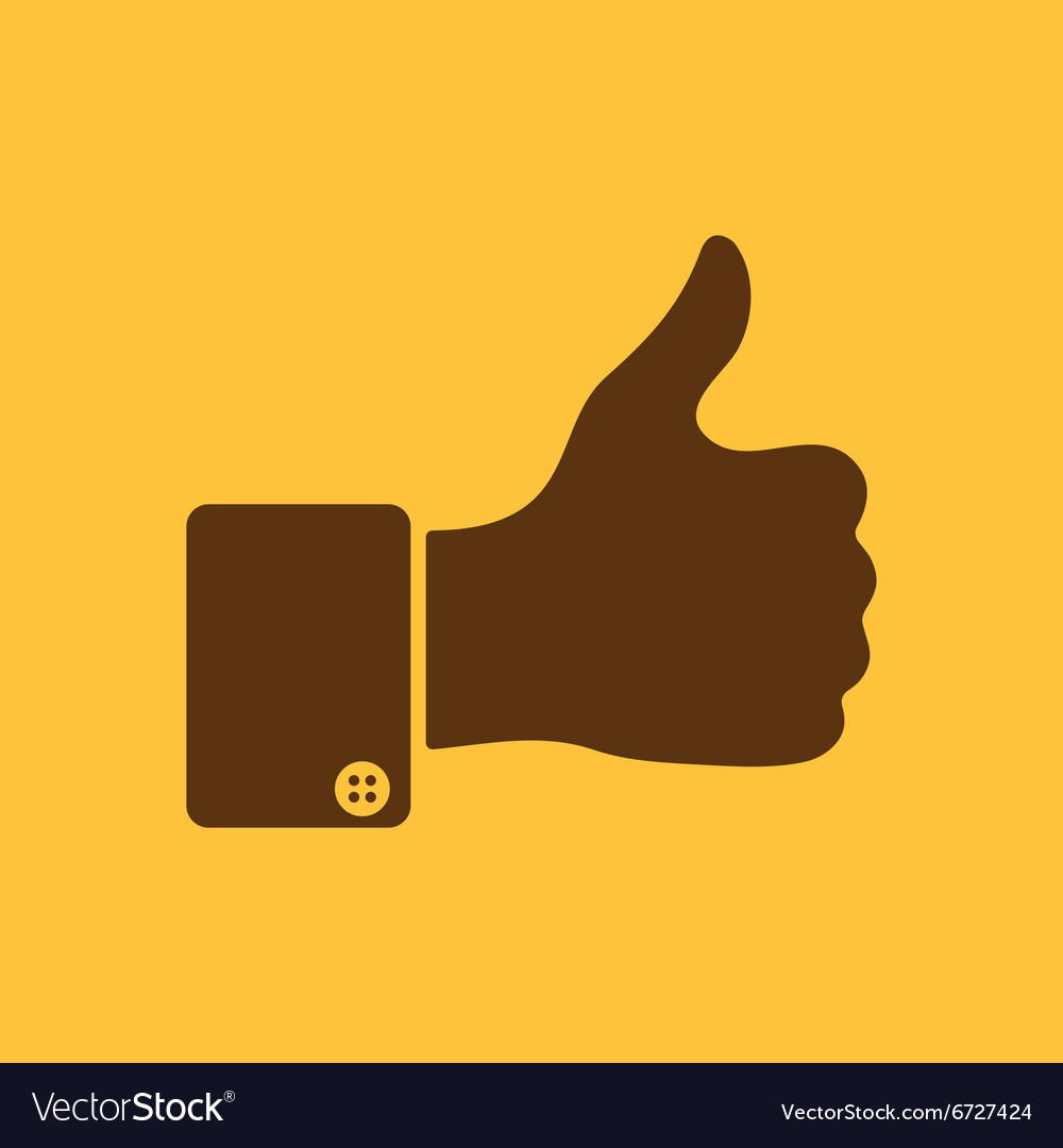 Thumb up icon like symbol flat