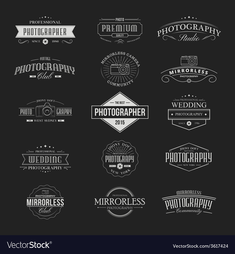 Vintage Badges Photography Royalty Free Vector Image