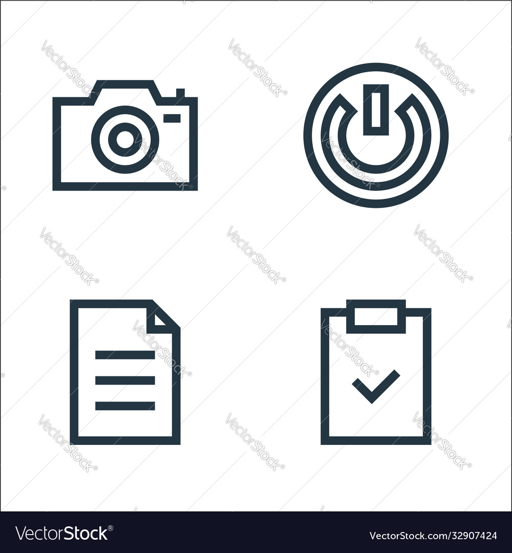 Web essentials line icons linear set quality