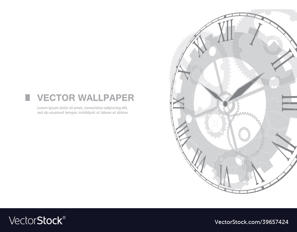 White backgrounmachanical analog clock vector image White backgrounmachanical analog clock