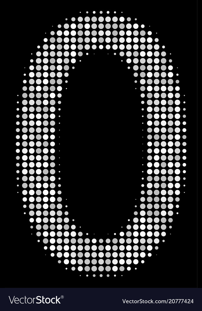 Zero digit halftone icon