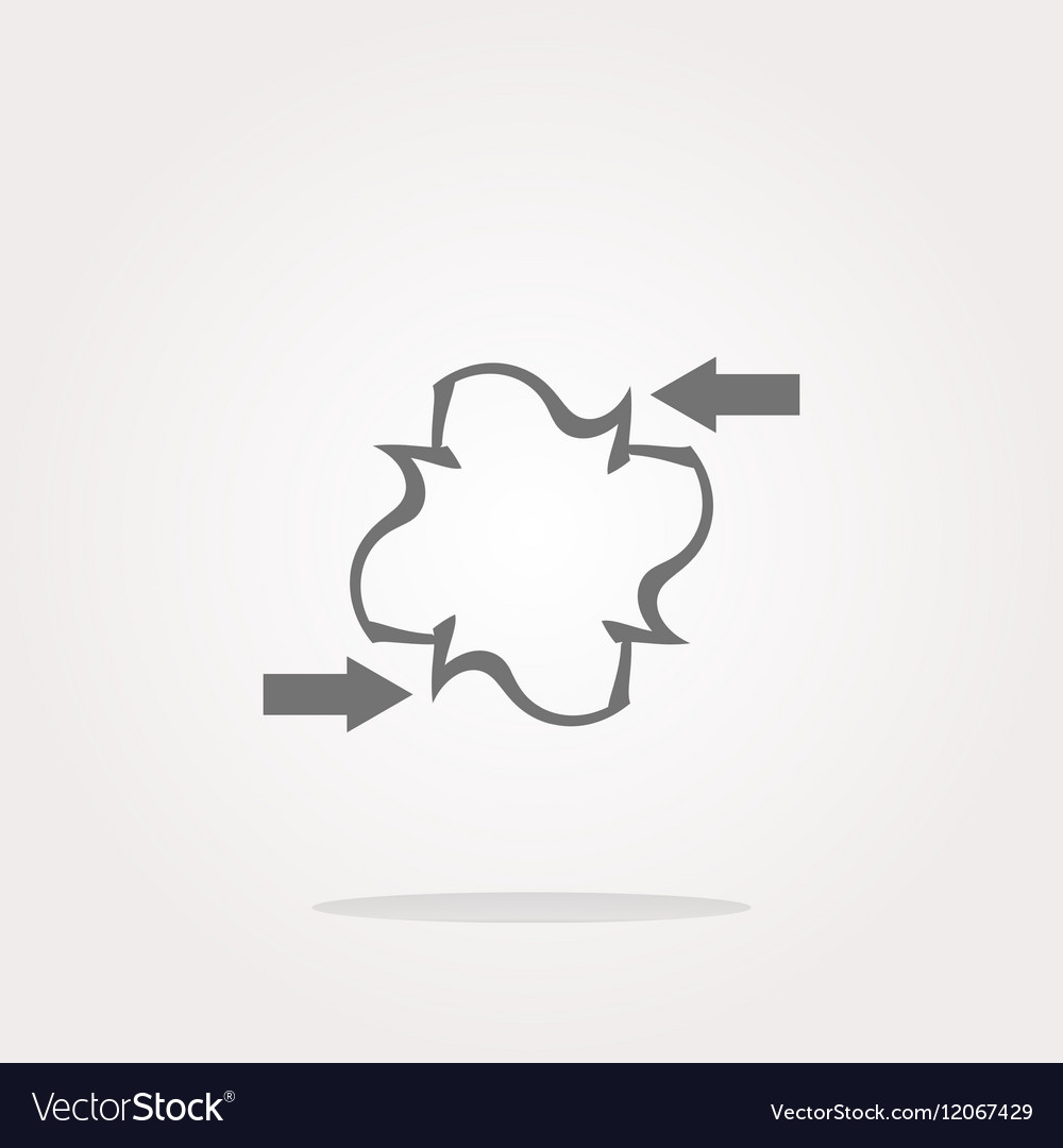 Abstract sign with arrow set on icon button