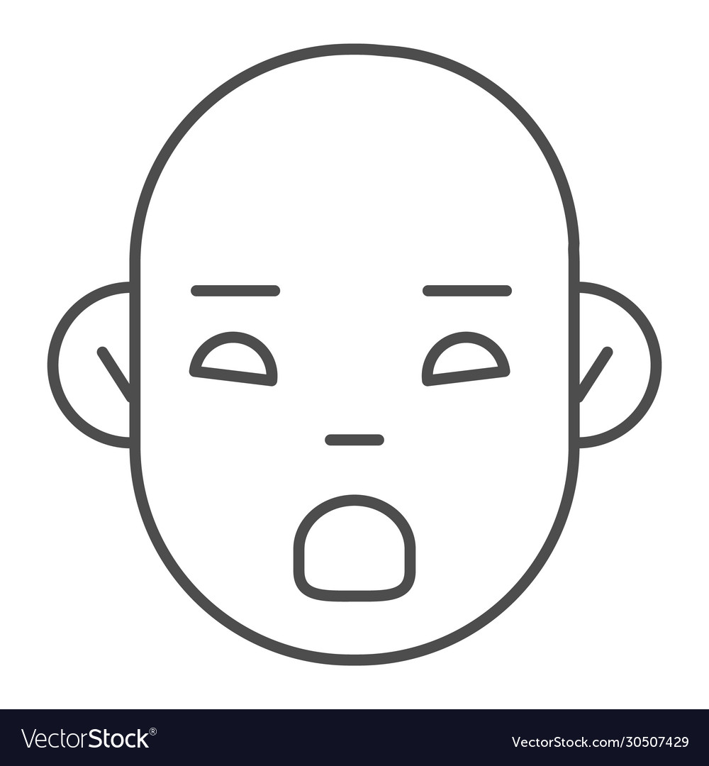 Baby Gesicht dünne Linie Ikone süß Kinder Jungen Kopf vector image Baby Gesicht dünne Linie Ikone süß Kinder Jungen Kopf