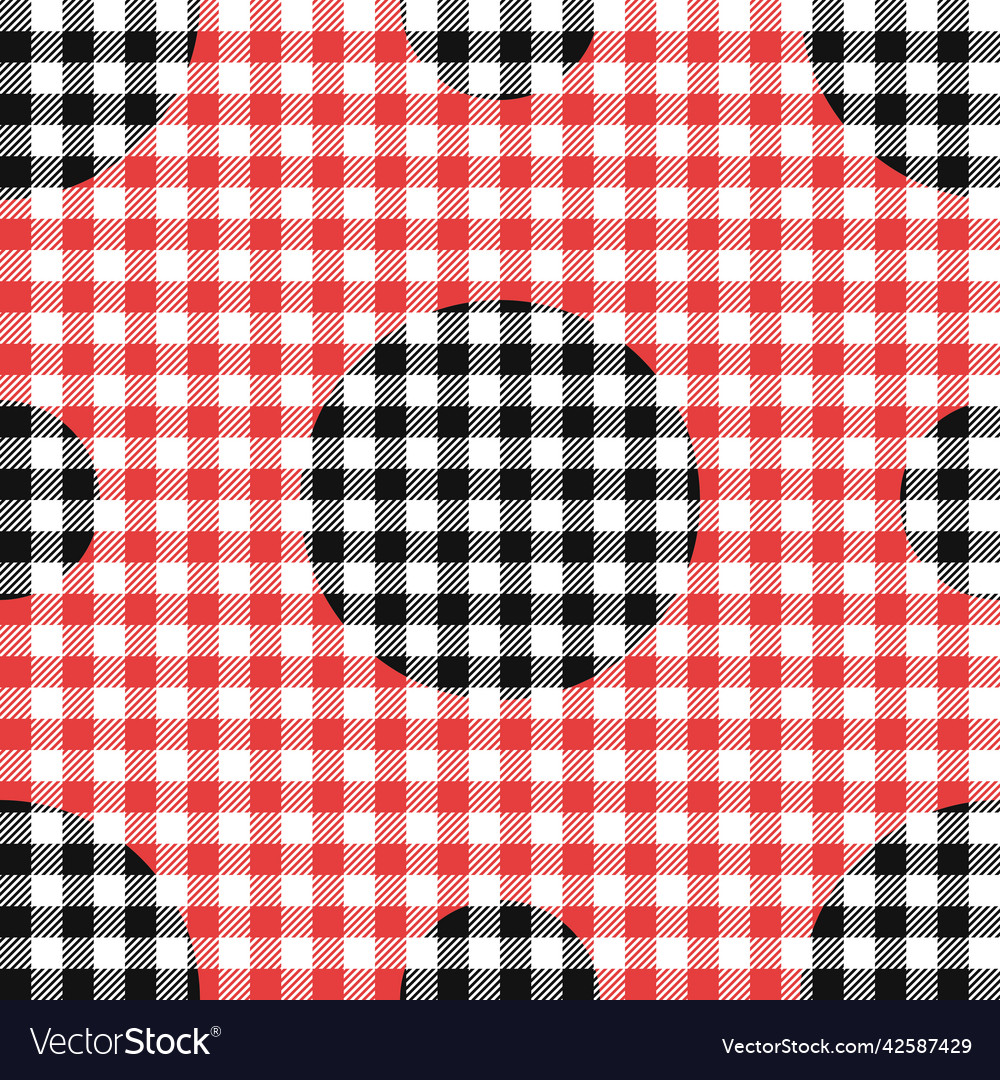Black checkered tablecloths seamless pattern vector image Black checkered tablecloths seamless pattern