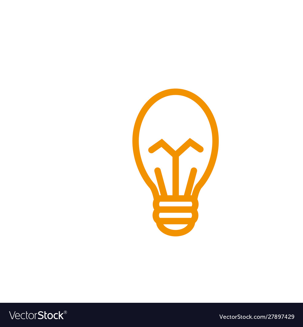 Bulb energy electricity light yellow line style Vector Image