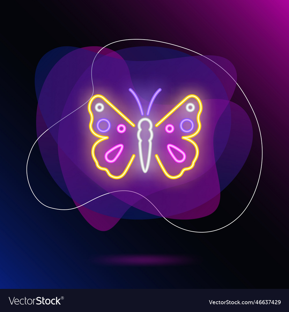 Butterfly neon sign Royalty Free Vector Image - VectorStock