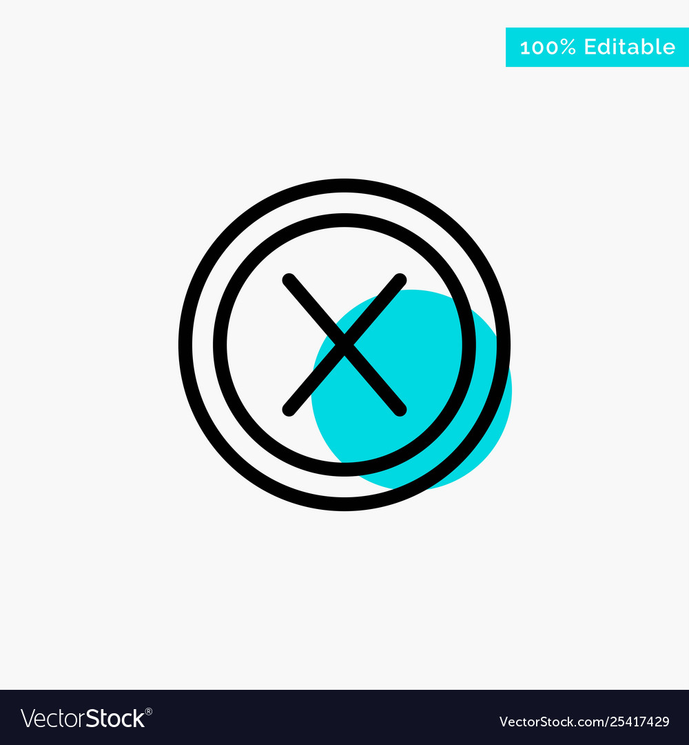 Close cross interface no user turquoise highlight vector image Close cross interface no user turquoise highlight