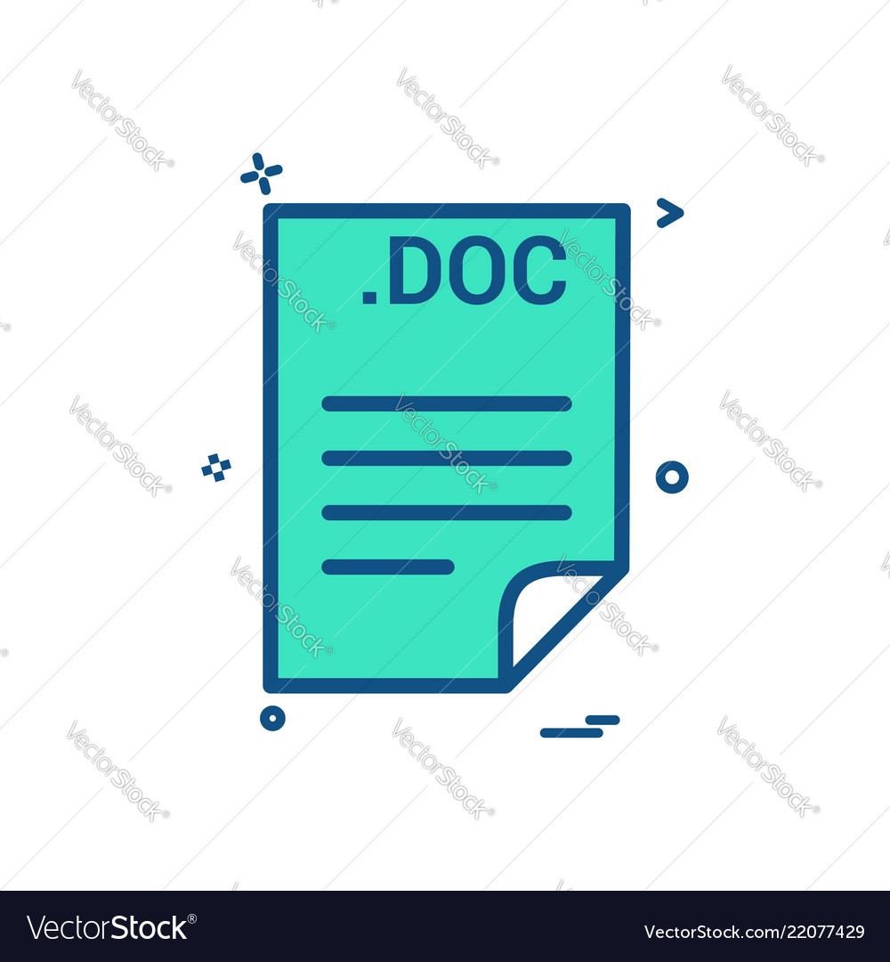 Doc application download file files format icon vector image Doc application download file files format icon