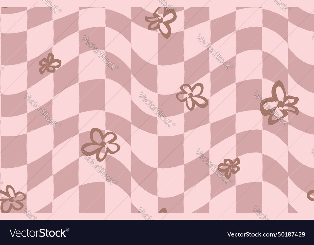 Flower weird with wave seamless pattern