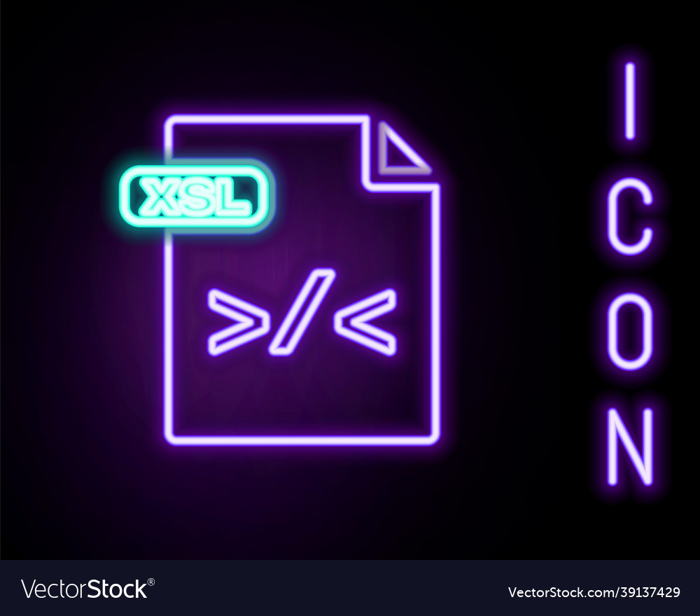 Glowing neon line xsl file document download