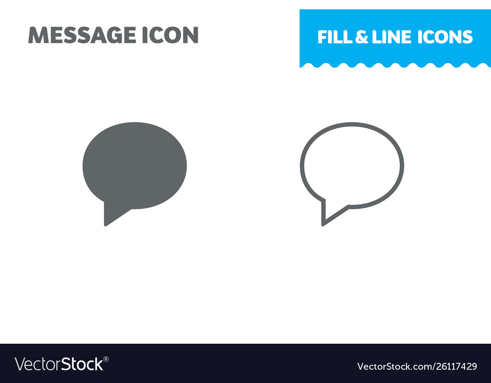 Message icon fill and line flat vector image Message icon fill and line flat