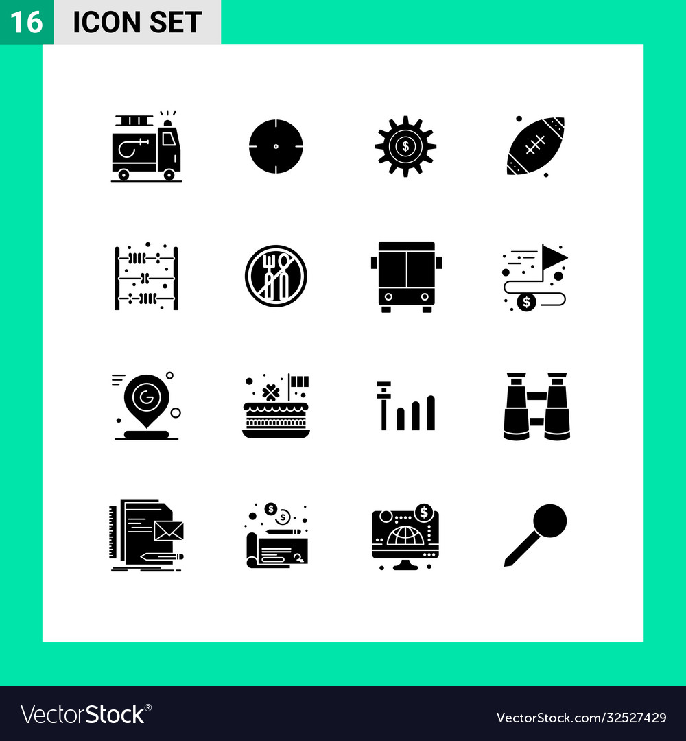 Pictograph Set 16 einfache feste Glyphen zählen