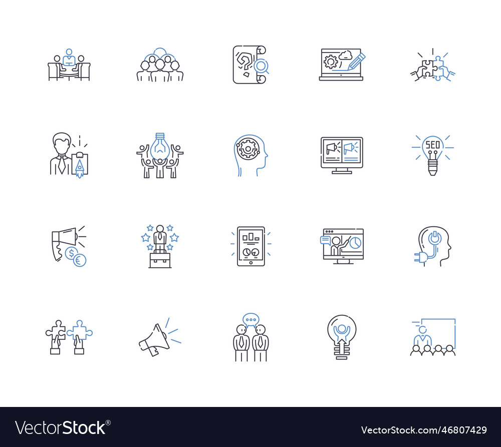 Repair line icons collection restore fix patch Vector Image