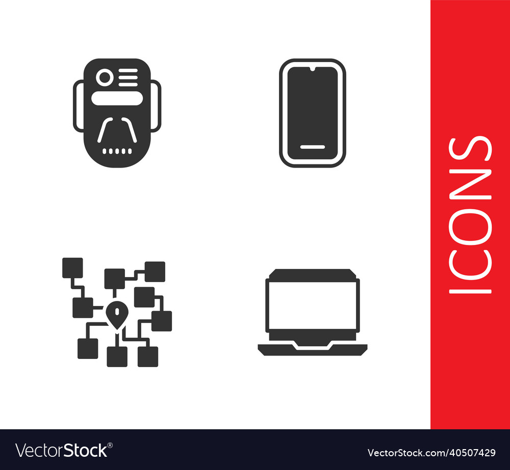 Set laptop artificial intelligence robot neural Vector Image Set laptop artificial intelligence robot neural