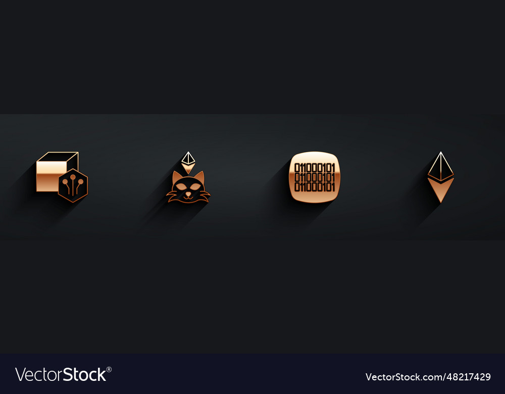 Set nft digital crypto art binary code vector image Set nft digital crypto art binary code