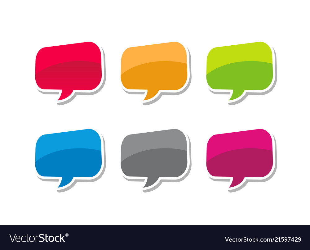Speech bubble colorful text