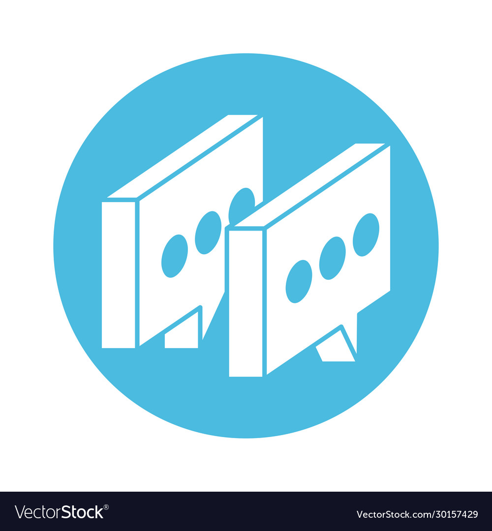Speech bubbles message block icon