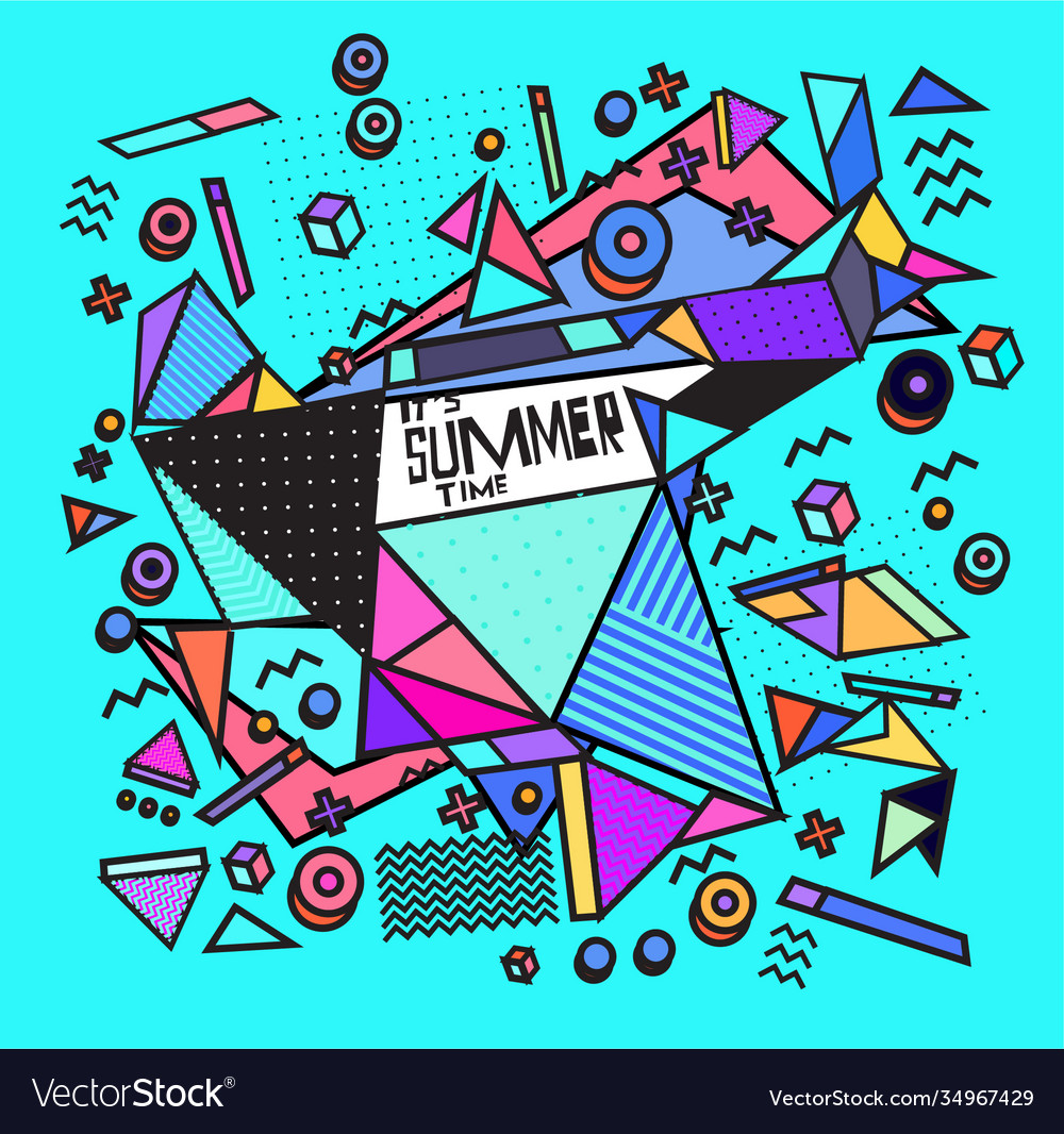 Triangle geometric forms for summer design event vector image Triangle geometric forms for summer design event
