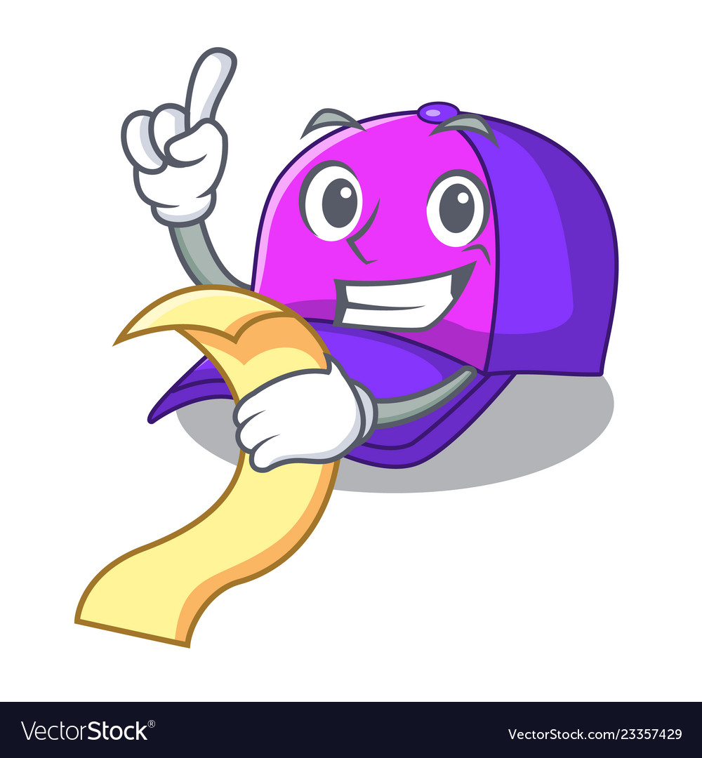 With menu cap character in the shape funny vector image With menu cap character in the shape funny