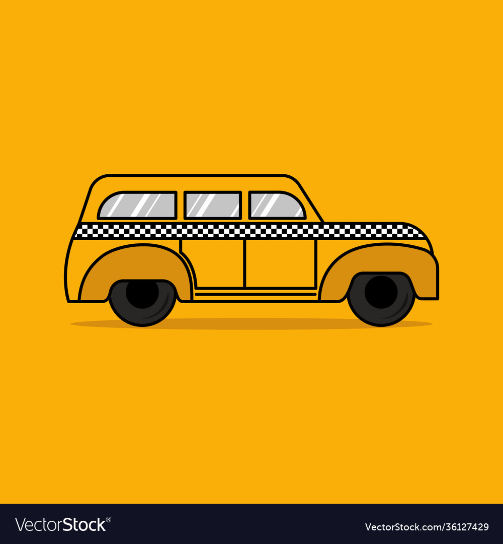 Gelbes altes Taxi Auto Logo Design vector image Gelbes altes Taxi Auto Logo Design