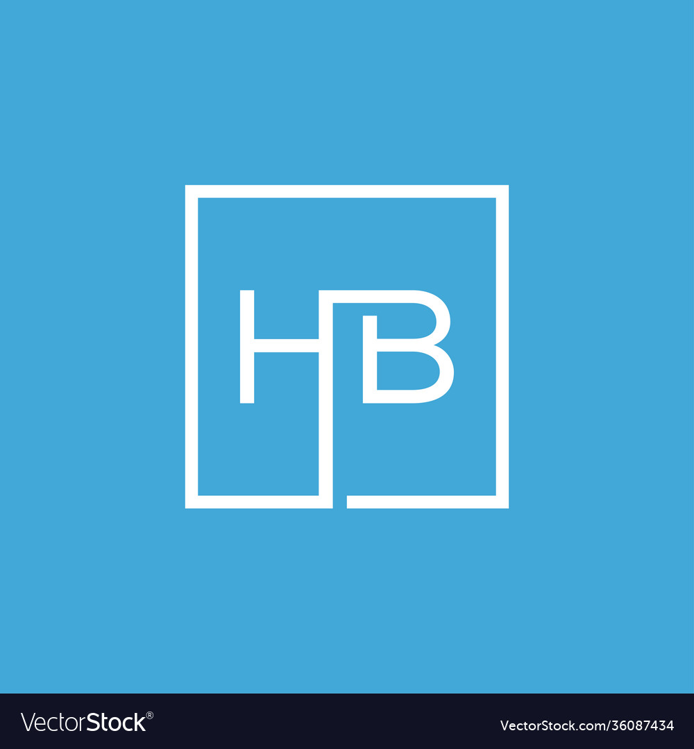 Creative initial letter hb square logo design Vector Image