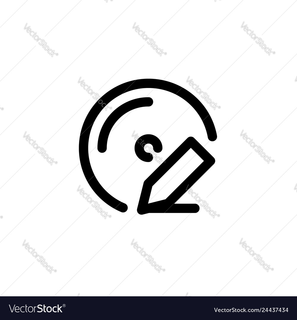 Disc write icon with line style
