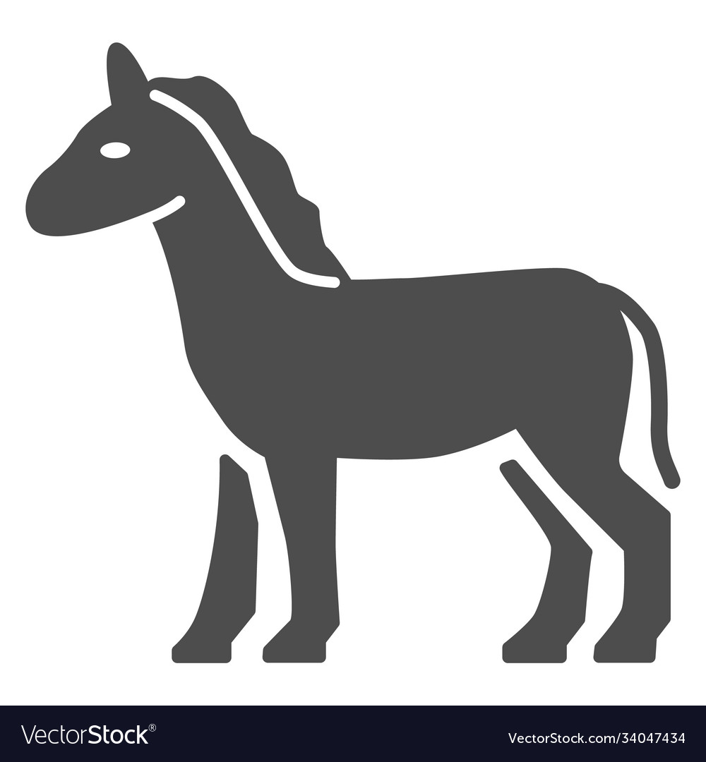 Horse solid icon farm animals concept stallion