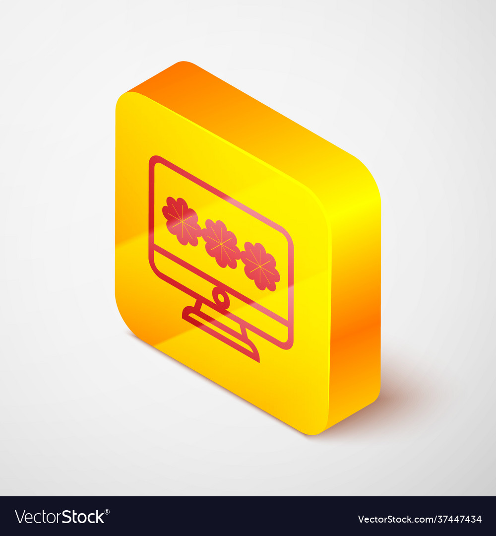 Isometric line monitor with password notification vector image Isometric line monitor with password notification
