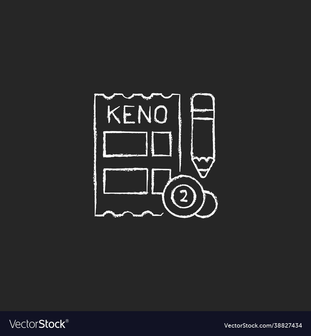 Keno chalk white icon on dark background