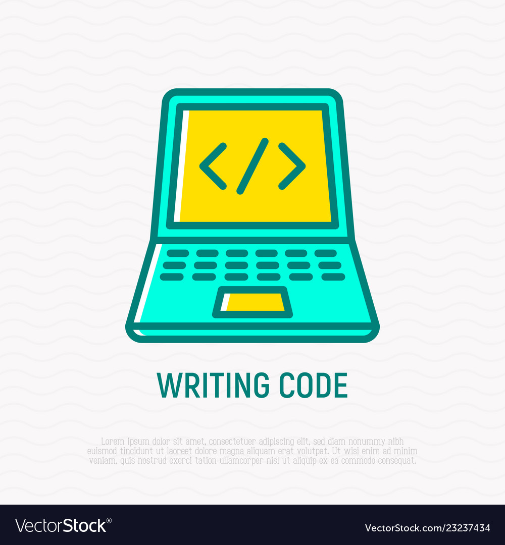 Laptop Coding Icon - Open Laptop