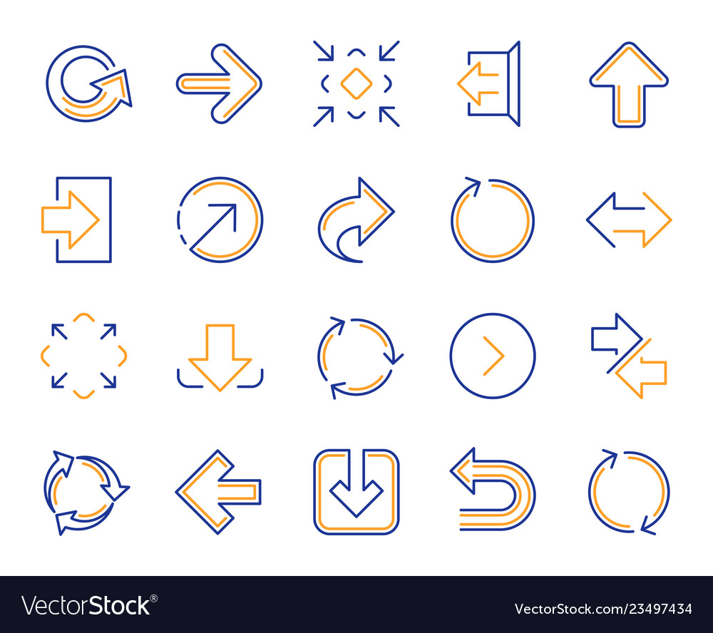 Linear arrow icons download synchronize Vector Image Linear arrow icons download synchronize