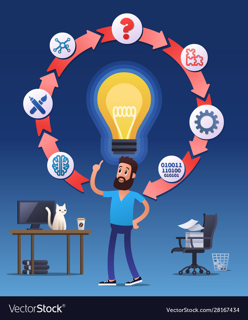 Man with an inspirational new idea vector image Man with an inspirational new idea