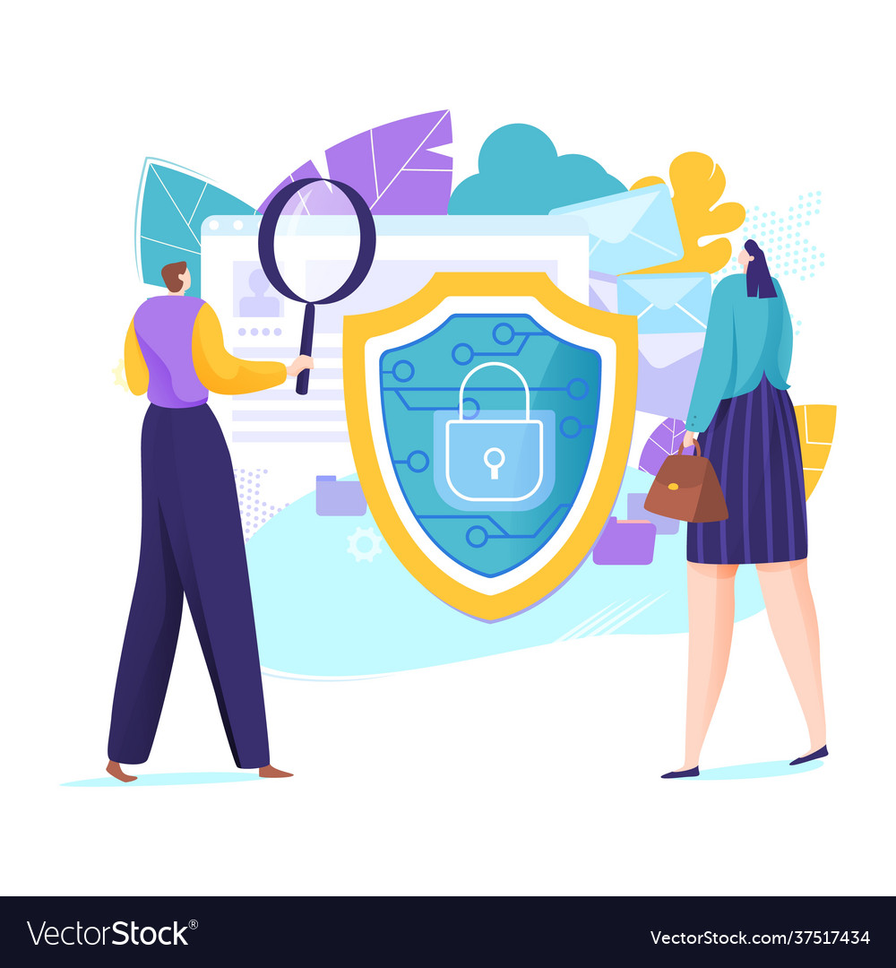 Online-Geschäft Antivirus-Datenschutz vector image Online-Geschäft Antivirus-Datenschutz