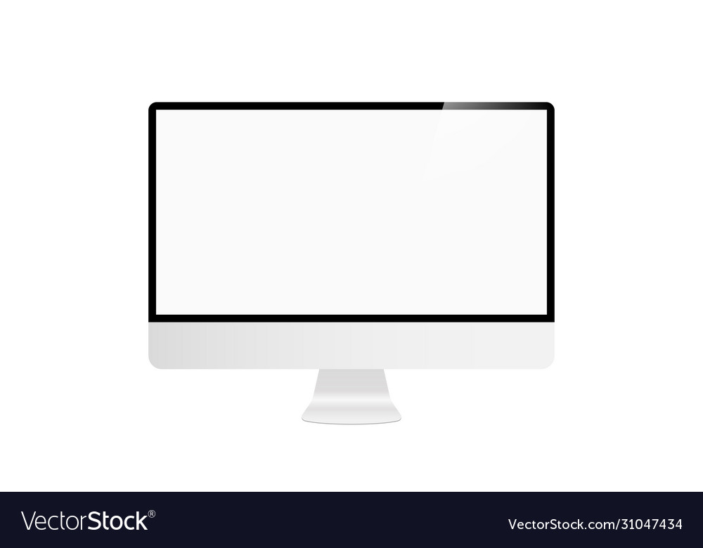 Personal computer in trendy realistic style vector image Personal computer in trendy realistic style