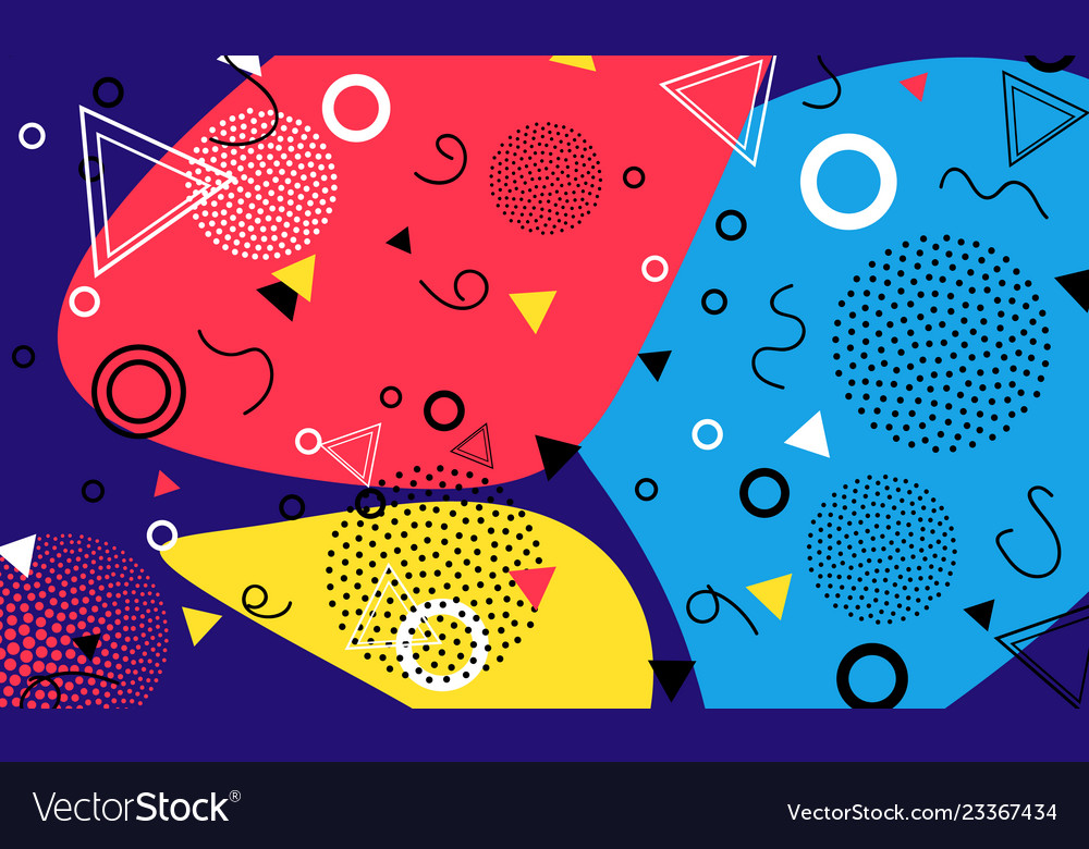 Pop art color background memphis pattern