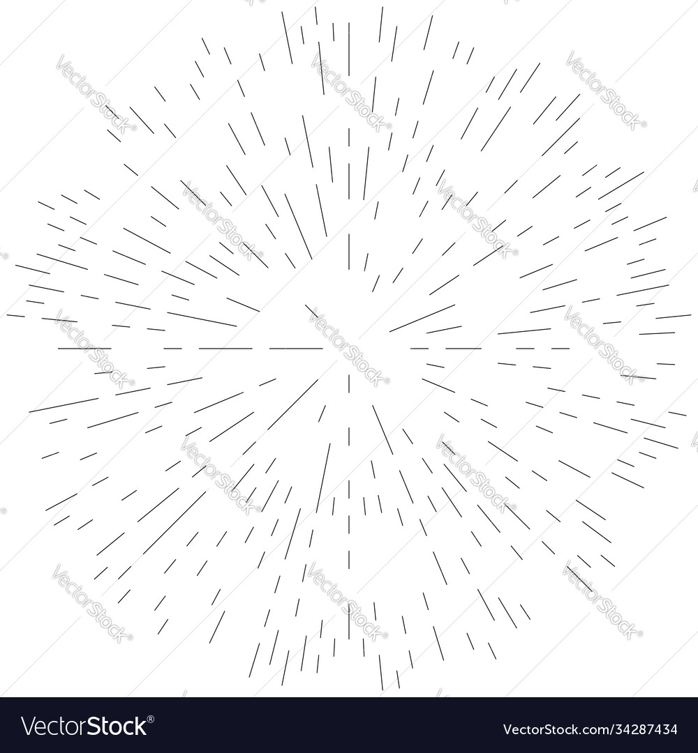 Radial radiating lines abstract burst element vector image Radial radiating lines abstract burst element