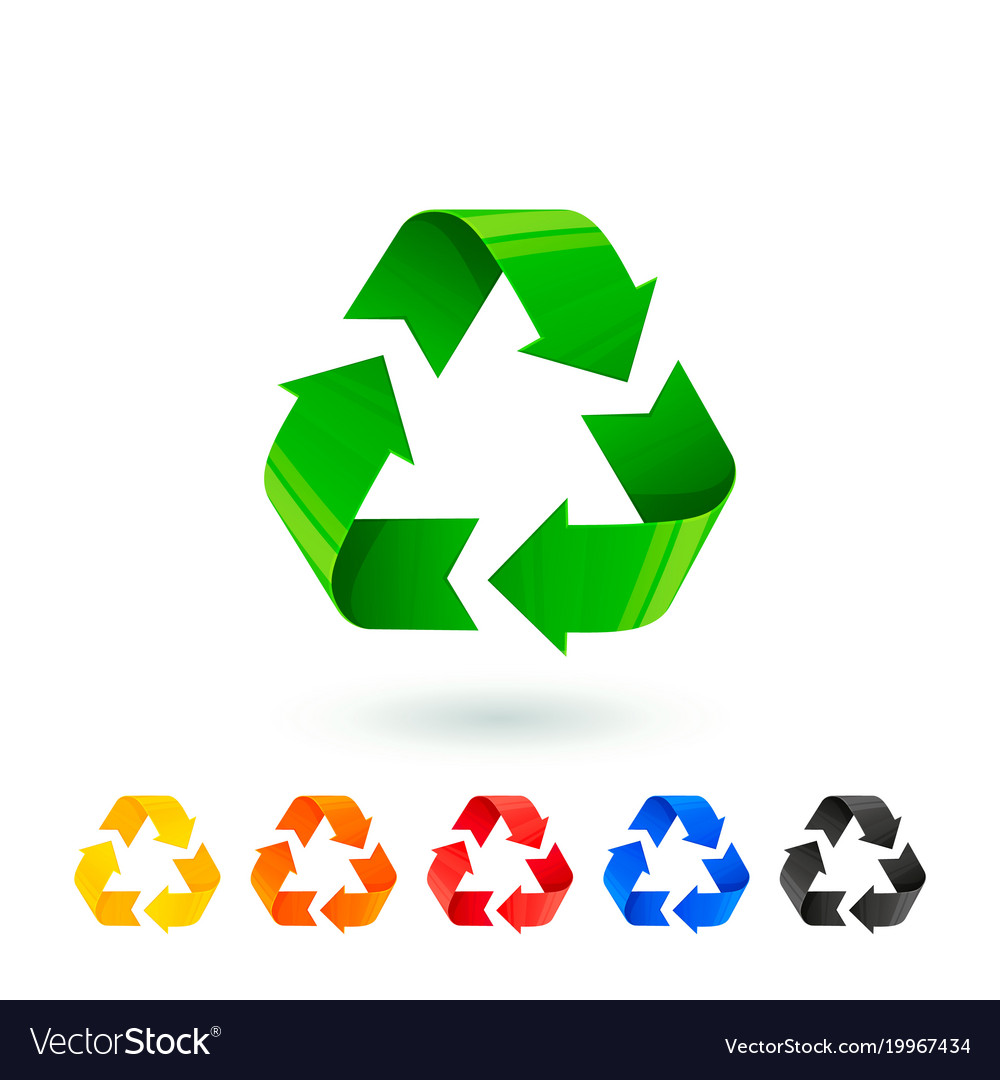 Resycle icons set waste sorting segregation