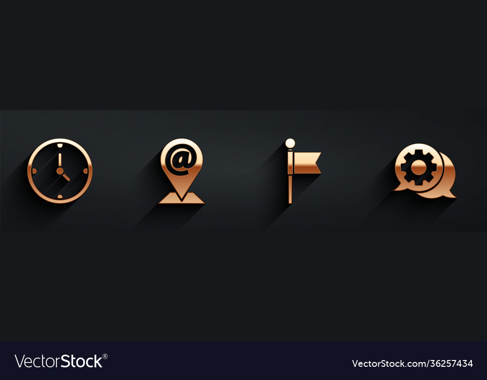 Set clock location and mail e-mail Vector Image Set clock location and mail e-mail