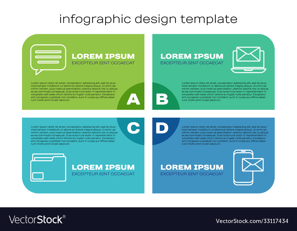 Set line document folder speech bubble chat vector image Set line document folder speech bubble chat