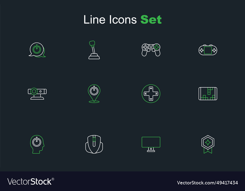 Set line game rating with medal computer monitor vector image Set line game rating with medal computer monitor