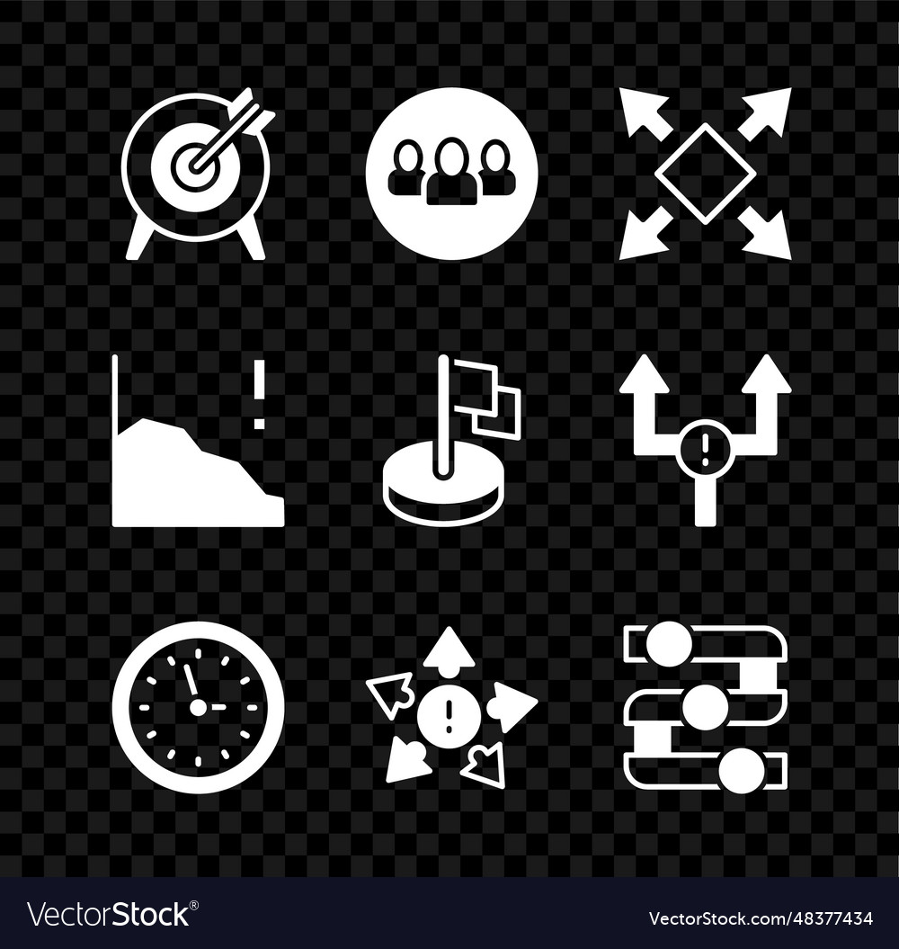 Set target project team base many ways vector image Set target project team base many ways