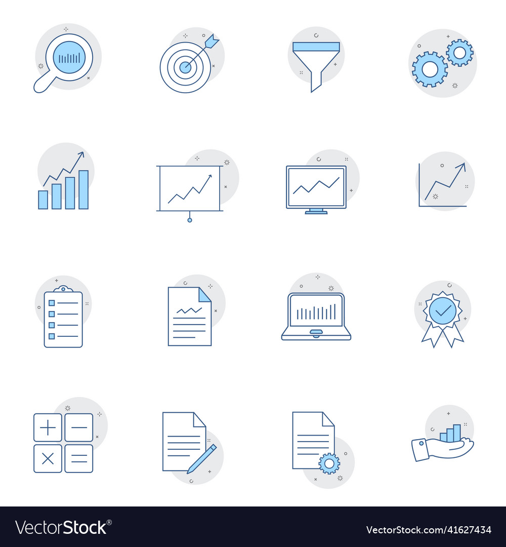 Simple collection of analytic related line icons vector image Simple collection of analytic related line icons