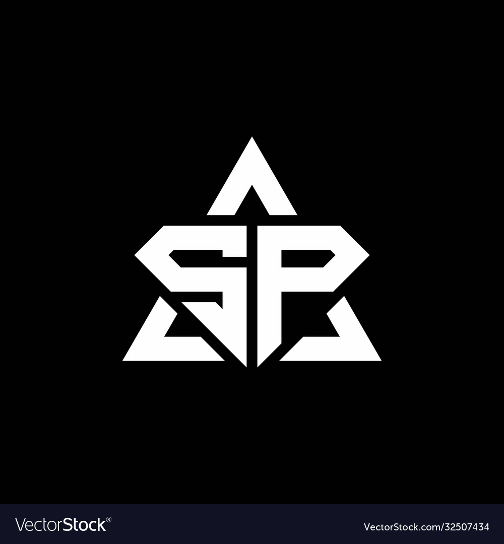 Sp monogram logo with diamond shape and triangle