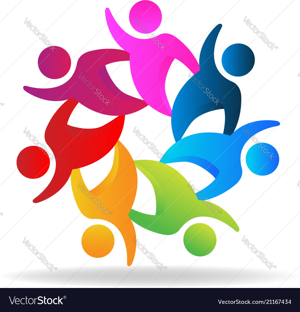 Teamwork dynamic people friends icon Royalty Free Vector