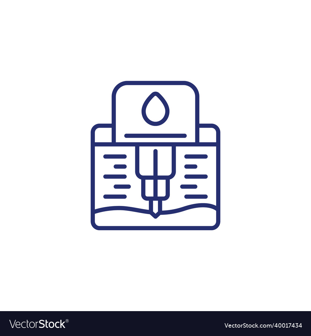 Water borehole well drilling line icon