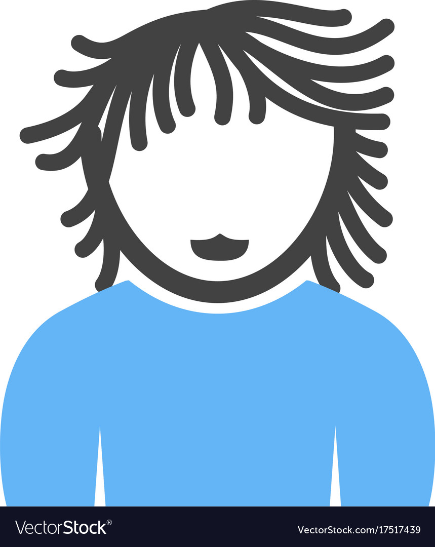 Boy With Long Wavy Hair Royalty Free Vector Image