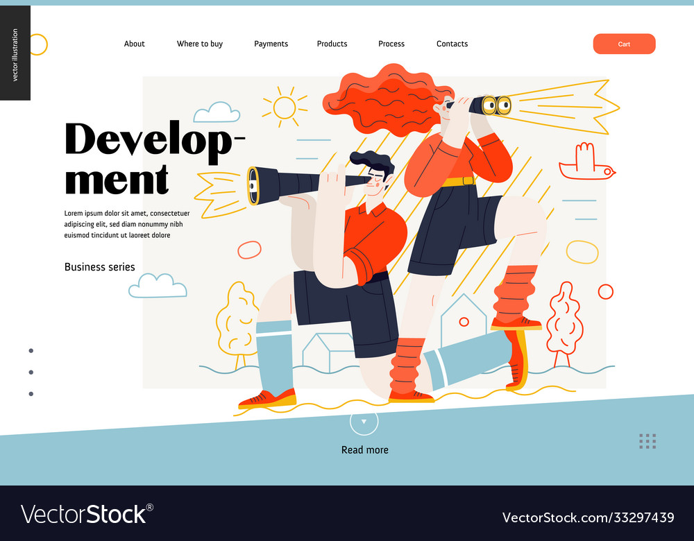 Business topics - development web template vector image Business topics - development web template