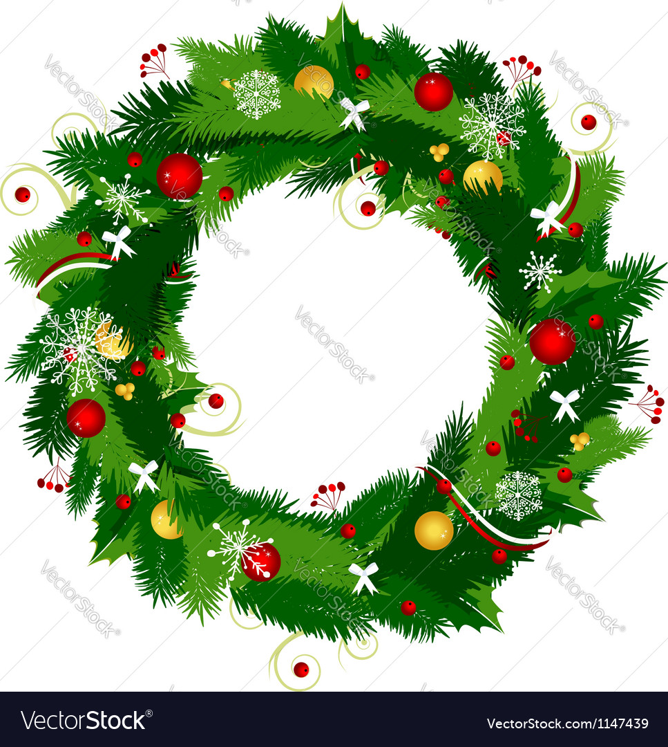 Christmas wreath for your design Royalty Free Vector Image